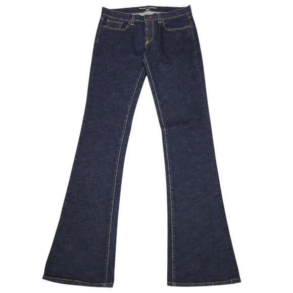 Ralph Lauren Jeans 29x36 Classic Destino 867 Bootcut Low Rise Dark Wash Denim - Picture 1 of 9